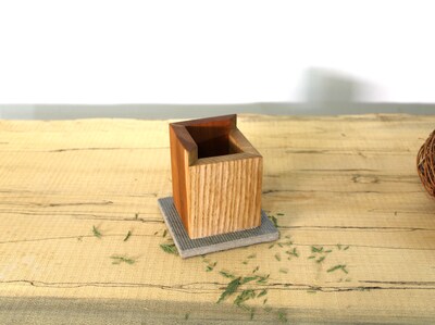 Trinket Box Made from Wood and Stone, Small Keepsake Figurine Box - image5